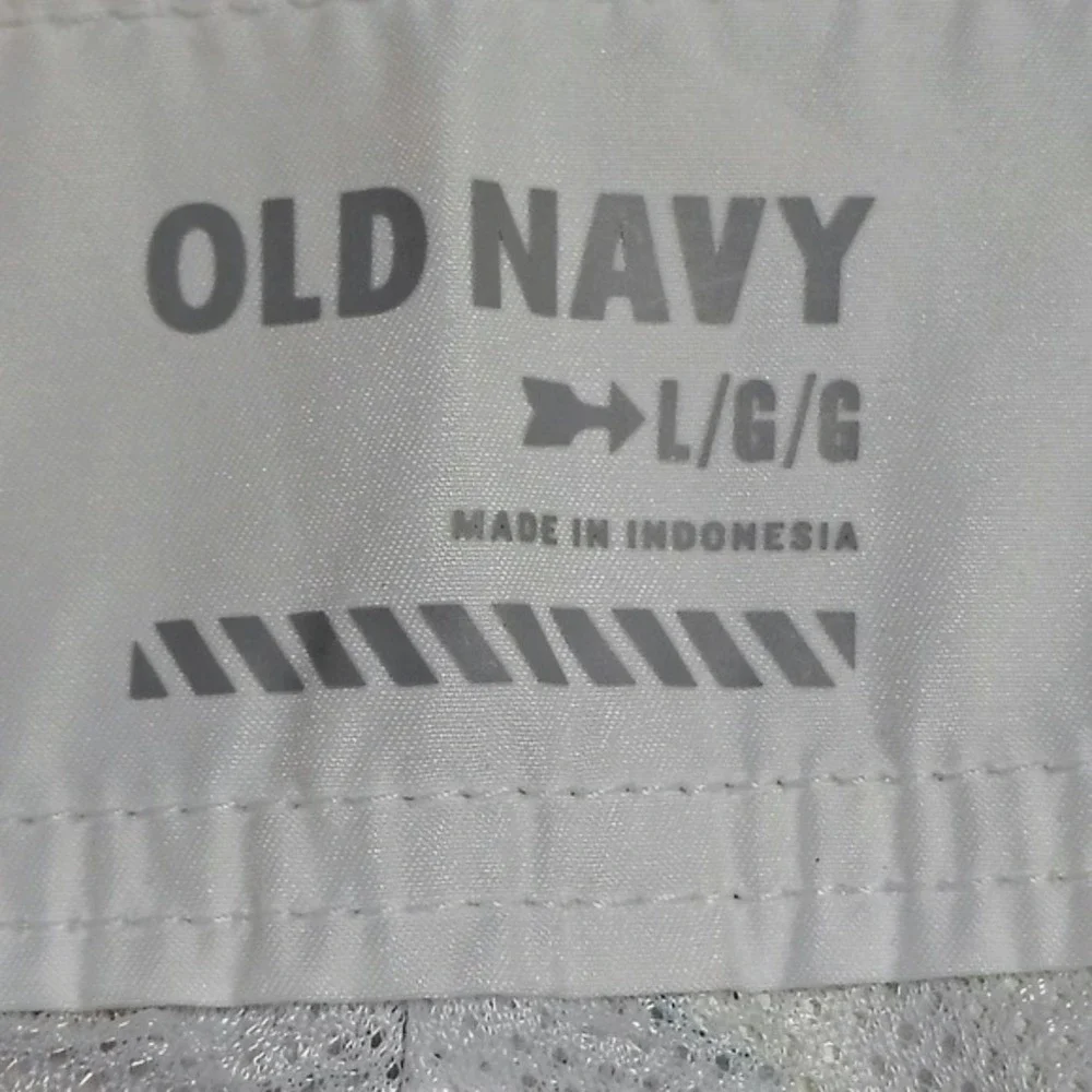 2 Swim Trunks Board‎ Shorts Old Navy L Geometric Print Blue Green Orange beach